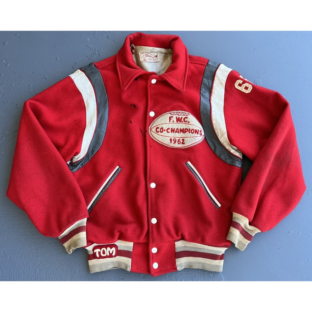 Vtg 1960's Belen Mentor Ohio High School Football Varsity Letterman Jacket "Tom"